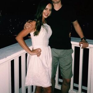 Abercrombie & Fitch White Eyelet Halter Mini Dress